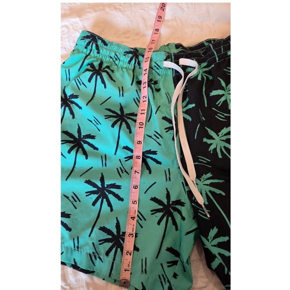 Chubbies Mens Teal Black Palm Tree Split Swim Trunks 5.5 Inch Inseam Large - Picture 8 of 8